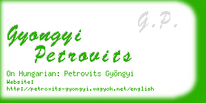 gyongyi petrovits business card